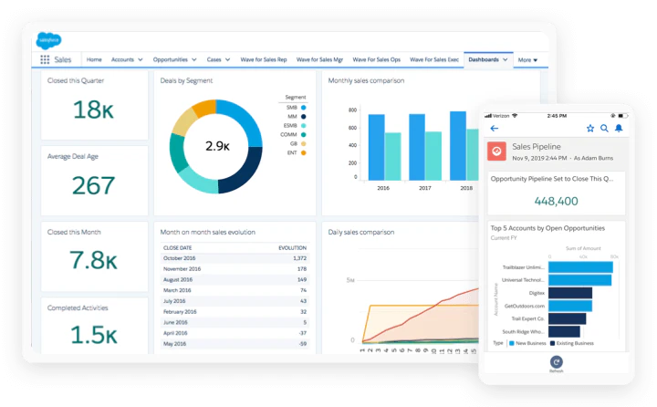 screenshot of Salesforce Sales Cloud